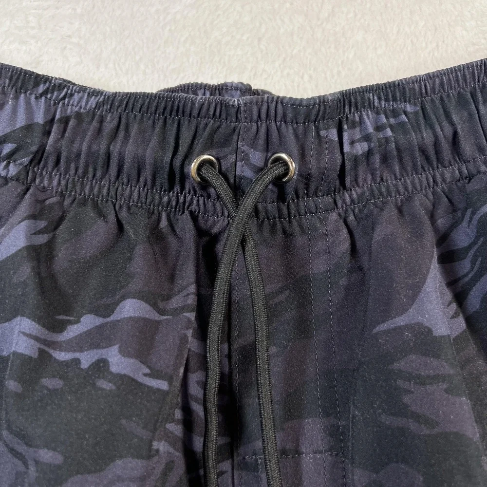 NFQ Shorts Mens Large Black Camo 5 In Inseam Lined Running Athletic Quick Dry